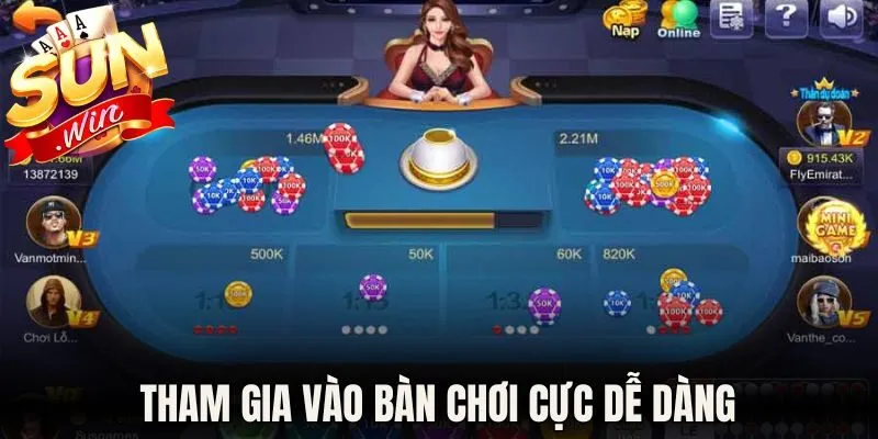 Xóc Đĩa Sunwin - Sảnh Chơi Đỉnh Cao Giải Trí Hàng Đầu 3 Tham gia vào bàn chơi cực dễ dàng
